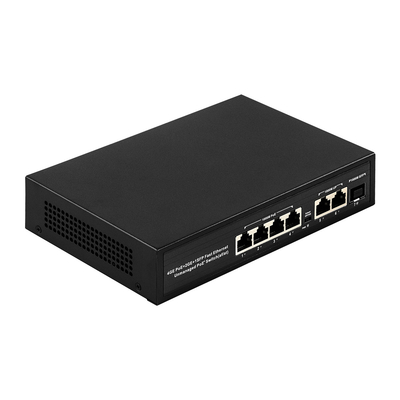1000Mbps 4*RJ45+2 پورت اپلینک +1*SFP Network گگابیت POE Switch گگابیت غیر مدیریت شده Ethernet Fiber Switch