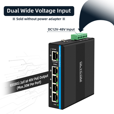برق خورشیدی UPS PoE Switch شبکه گیگابیت 120W DC12V/DC24V/DC48V ورودی غیر مدیریت شده