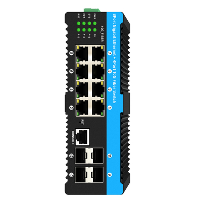 10G فیبر صنعتی مدیریت PoE سوئیچ گیگابیت اترنت 8 پورت PoE 240W ریالتک تراشه