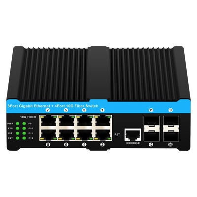 10G فیبر صنعتی مدیریت PoE سوئیچ گیگابیت اترنت 8 پورت PoE 240W ریالتک تراشه