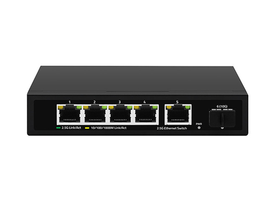 5 پورت 2.5G Ethernet Switch 10G Fiber Uplink Unmanaged سرعت شبکه خودآگاه