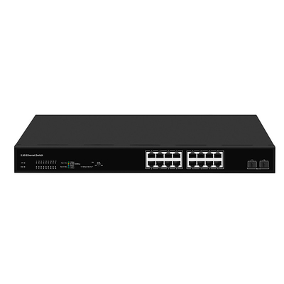 16 پورت سوئیچ شبکه 2.5G با فیبر 10G سرعت خودکار سازگاری غیر مدیریت شده PoE اختیاری