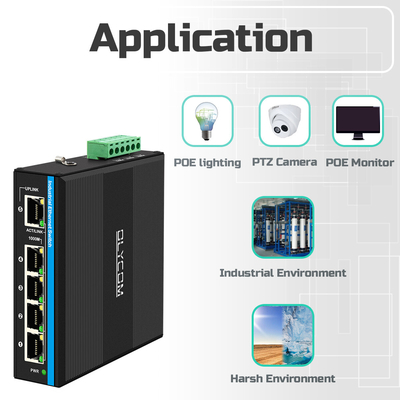 4-Port 802.3bt Ultra PoE Extender گیگابیت صنعتی 30W/60W/90W ورودی غیر مدیریت شده