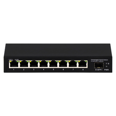 9 پورت غیر مدیریت شده 2.5G Ethernet Switch با 10G Uplink SFP Port 60Gbps پهنای باند پس زمینه