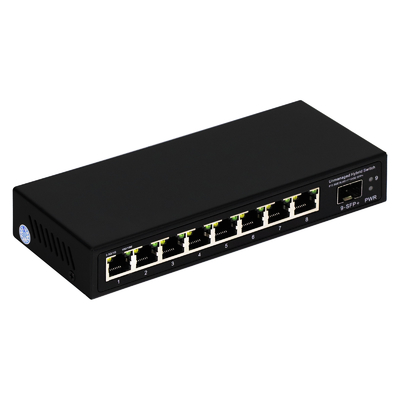 9 پورت غیر مدیریت شده 2.5G Ethernet Switch با 10G Uplink SFP Port 60Gbps پهنای باند پس زمینه