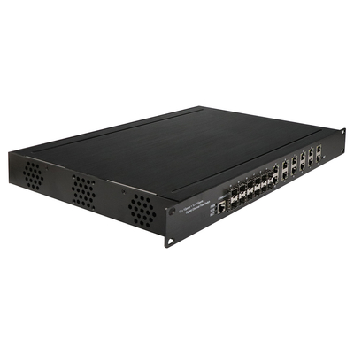 1U Rack گیگابیت 24 پورت مدیریت سوئیچ اترنت POE با 12 RJ45 + 12 SFP AC100-240V ورودی سوئیچ صنعتی