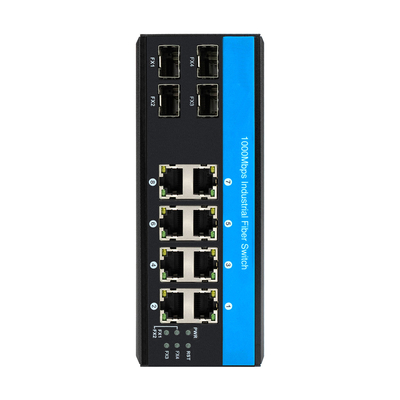 12 پورت 10/100/1000mbps غیر مدیریت شده داین ریل POE سوئیچ 4 پورت SFP+ 8 پورت RJ45 سوئیچ اترنت