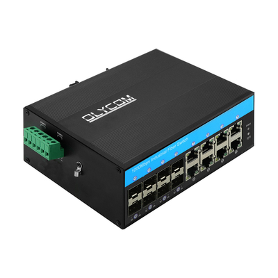 16 پورت پشتیبانی از سوئیچ Gigabit POE af/at/bt سوئیچ ethernet din-rail برای سیستم CCTV