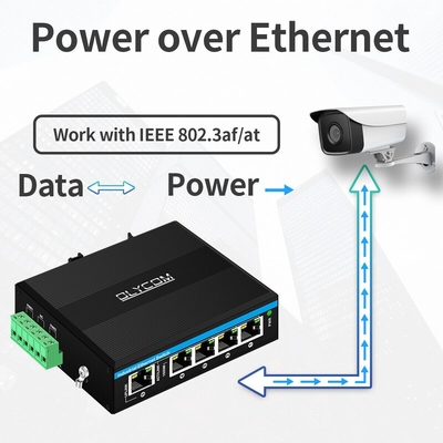 5 پورت گيگابيت POE+ سوئیچ E-Mark سوئیچ اترنت DC48V دو سر ورودی برق