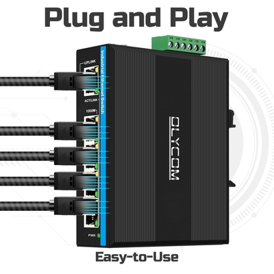 5 پورت گيگابيت POE+ سوئیچ E-Mark سوئیچ اترنت DC48V دو سر ورودی برق