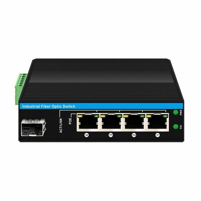 سوئیچ PoE گیگابیتی 5 پورت فضای باز، سوئیچ فیبر صنعتی کوچک، سوئیچ ریل دین IP40