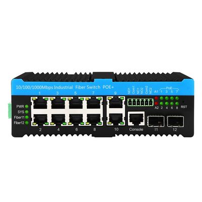 L2 L3 مدیریت گگابیت ایترنت صنعتی سوئیچ Poe سوئیچ 90w 2 * 2.5G SFP + 8 * RJ45 پورتهای سوئیچ بیرونی