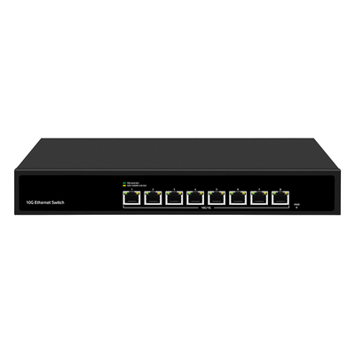 8 پورت 10G سوئیچ اترنت بدون مدیریت سرعت خودکار واحد AC ورودی بدون فن