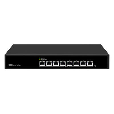 8 پورت 10G سوئیچ اترنت بدون مدیریت سرعت خودکار واحد AC ورودی بدون فن