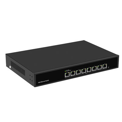 8 پورت 10G سوئیچ اترنت بدون مدیریت سرعت خودکار واحد AC ورودی بدون فن