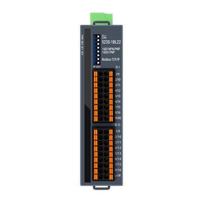 Modbus TCP/IP Slave I/O Module 24VDC 2 RJ45 16 پورت DI DO Din Rail NPN PNP اتصال