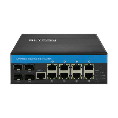 سوئیچ مدیریت گیگابیت 12 پورت سوئیچ اترنت 4SFP+8RJ45 DIN-Rail ورودی دوگانه قدرت