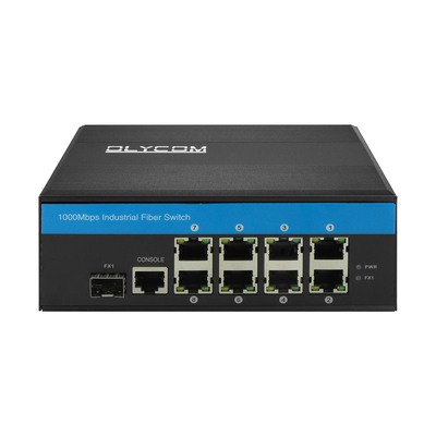 8 پورت RJ45+1*SFP L2 مبدل مدیریت شده گیگابیت اترنات IP40 دوسر قدرت ورودی مبدل Poe