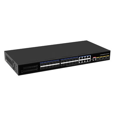 سوئیچ فیبر مدیریتی 24 پورت 10G L3 با ورودی AC 220 ولتی 8 گیگابیتی Combo SFP/RJ45