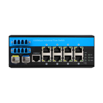 8 پورت بای پاس سوئیچ مدیریت شده اترنت 2.5G فیبر صنعتی حفاظت نوری DIN نصب شده
