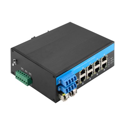 8 پورت صنعتی دور زدن مدیریت ایترنت سوئیچ 2.5G فیبر نوری حفاظت از سرعت تراشه