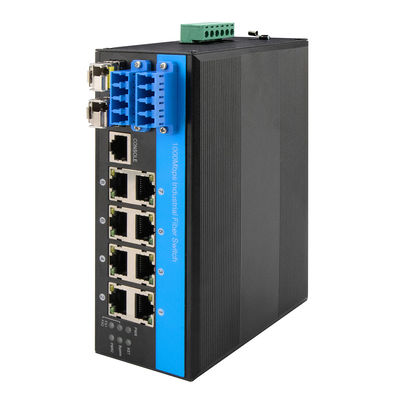 8 پورت بای پاس سوئیچ مدیریت شده اترنت 2.5G فیبر صنعتی حفاظت نوری DIN نصب شده