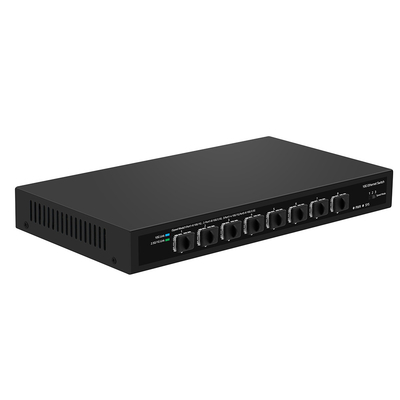 8-Port 10G SFP + فایبر سوئیچ غیر مدیریت شده 1G / 2.5G خود سازگاری DC12V پشتیبانی OEM