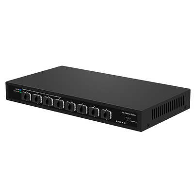 8-Port 10G SFP + فایبر سوئیچ غیر مدیریت شده 1G / 2.5G خود سازگاری DC12V پشتیبانی OEM
