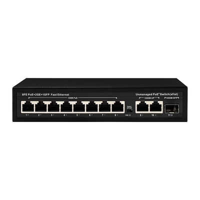 سوئیچ PoE 8 پورت 10/100M با مصرف 120W/150W و پوشش 250m