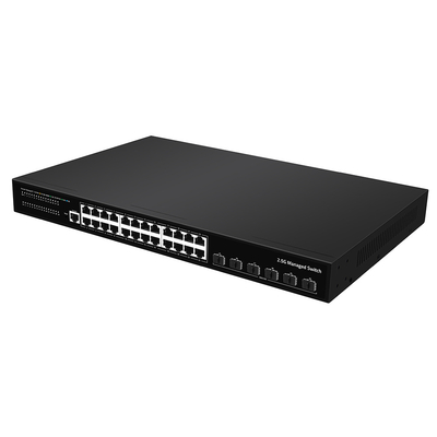 24 پورت 2.5G اترنت L3 سوئیچ مدیریت شده با ورودی واحد AC 10G Fiber Uplink