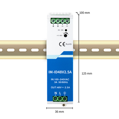 120W آداپتور برق صنعتی 48V 2.5A Din Rail Wide AC/DC Input CE UL فهرست شده