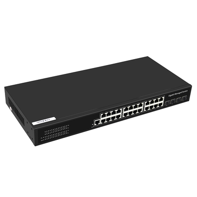 24 پورت گگابیت سوئیچ مدیریت شده با فایبر اپلینک 1G لایه 2 درجه تجاری مدیریت شده
