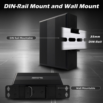 گگابیت فیبر نوری تبدیل کننده دین سوئیچ شبکه DC12-52V ورودی قدرت دوگانه
