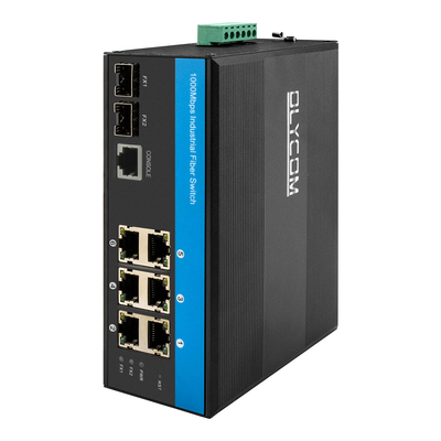 8 پورت Gigabit Switch L2 مدیریت شده Vitesse Chipset Din Network Switch با 2SFP+6RJ45