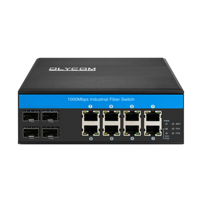 12 پورت سوئیچ صنعتی اترنت Din سوئیچ شبکه 4SFP+8RJ45 DC12-52V دو منبع برق
