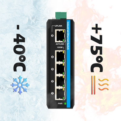 5-پورت صنعتی غیر مدیریت شده گیگابیت اترنت DIN-Rail Switch -40°   75°C (-40°    167°F)