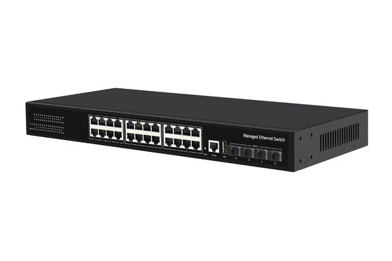 قیمت کارخانه سوئیچ 10G 24 پورت اترنت سوئیچ فیبر دسکتاپ L3 سوئیچ شبکه مدیریت شده AC100-240V 1U Rack