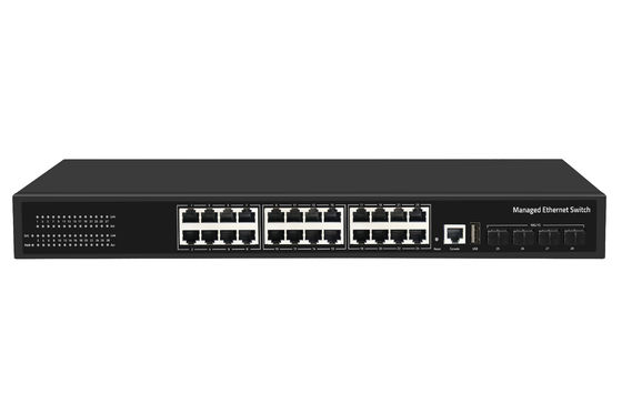 قیمت کارخانه سوئیچ 10G 24 پورت اترنت سوئیچ فیبر دسکتاپ L3 سوئیچ شبکه مدیریت شده AC100-240V 1U Rack