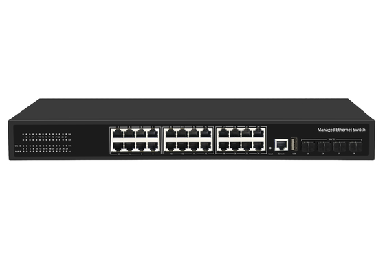 قیمت کارخانه سوئیچ 10G 24 پورت اترنت سوئیچ فیبر دسکتاپ L3 سوئیچ شبکه مدیریت شده AC100-240V 1U Rack