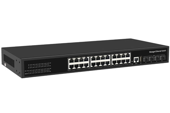 قیمت کارخانه سوئیچ 10G 24 پورت اترنت سوئیچ فیبر دسکتاپ L3 سوئیچ شبکه مدیریت شده AC100-240V 1U Rack