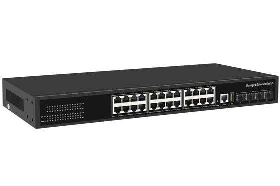 قیمت کارخانه سوئیچ 10G 24 پورت اترنت سوئیچ فیبر دسکتاپ L3 سوئیچ شبکه مدیریت شده AC100-240V 1U Rack