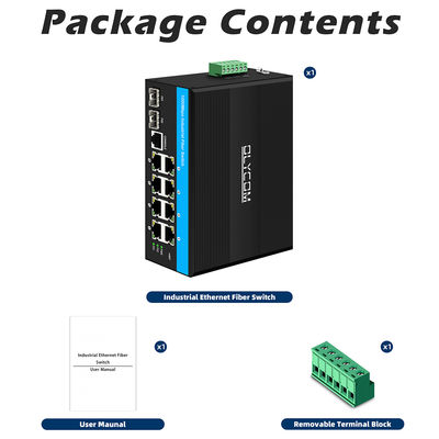 سوئیچ اترنت مدیریت شده قوی چیپست Vitesse 2 SFP 8 RJ45 سوئیچ اترنت صنعتی با مدیریت SNMP