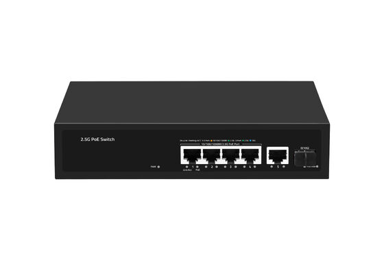 4 پورت 2.5G PoE سوئیچ با 10G SFP Uplink Multi-Gigabit Ethernet AC Input بدون فن