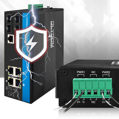 سوئیچ اترنت مدیریت شده لایه 2 با 8 پورت، آپلینک‌های SFP 1G/2.5G، درجه صنعتی، دارای گواهینامه‌های CE و FCC