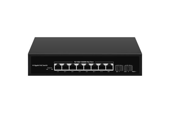 8 پورت گیگابیت PoE سوئیچ SFP Uplink AC قدرت 120W بودجه بدون فن