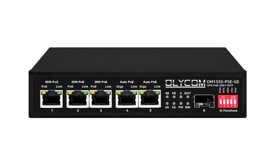 Gigabit PoE Switch MPPT کنترل کننده شارژ خورشیدی SFP Fiber Optic DC12V/DC24V/DC48V ورودی