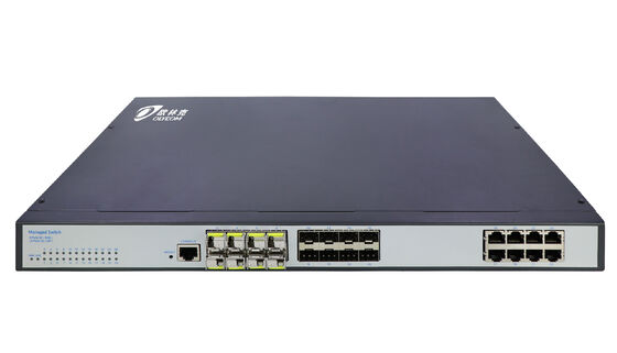 گگابیت مدیریت لایه 2 سوئیچ شبکه 24 پورت بدون فن WEB CLI SNMP پشتیبانی شده CE FCC