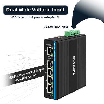 سوئیچ PoE بوستر ولتاژ 4 پورت ورودی DC12-48V برای سیستم برق خورشیدی