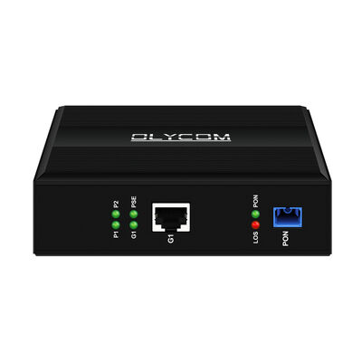 Gigabit EPON GPON صنعتی با 30 وات PoE تک پورت ریل دین برای شبکه نوری پسیو