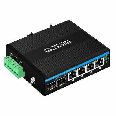 سوئیچ فیبر صنعتی 2.5G PoE 4 پورت PoE + با 2 SFP 10G Uplink DIN Rail